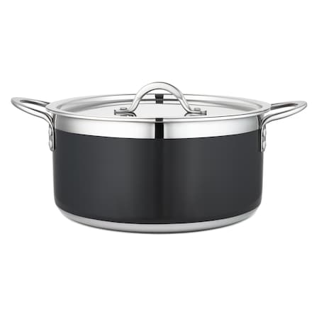 Bon Chef Country French 2 Pot W/Cover 10 1/8"Diax4 3/4"H 5 Qt 22 Oz - Black 71303-CF2-B